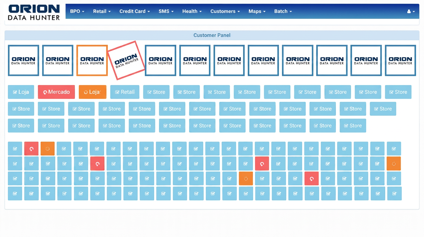 Customer panel — live store status