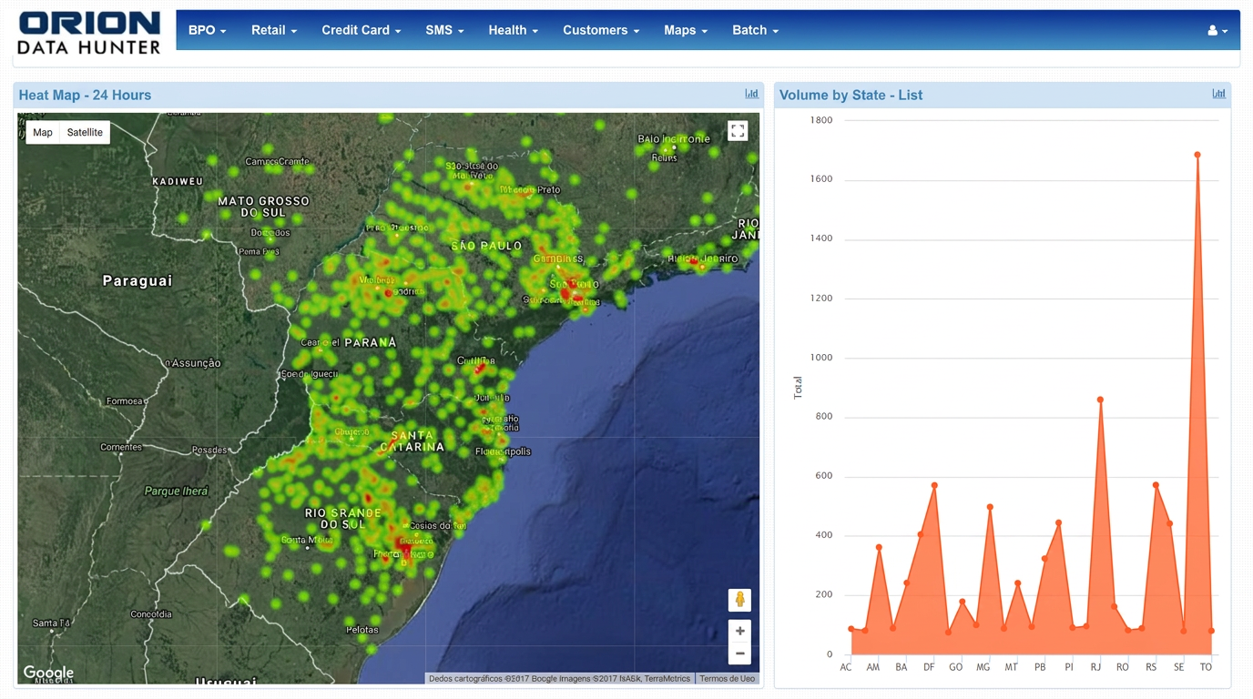 Transaction heat map and volume by state
